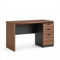 Bureau 120 x 60 x 75 cm effet bois marron et noir avec 3 tiroirs style contemporain