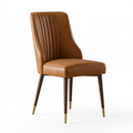 Chaise de salle à manger 48 x 58 x 88 cm en revêtement aspect cuir marron style contemporain