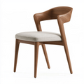 Chaise de salle à manger 57 x 57 x 78 cm en bois marron avec assise en tissu beige - style contemporain